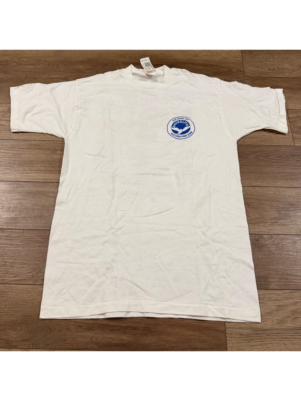 Vtg 1992 Bars of Sausalito Nuclear Free Zone Shirt L